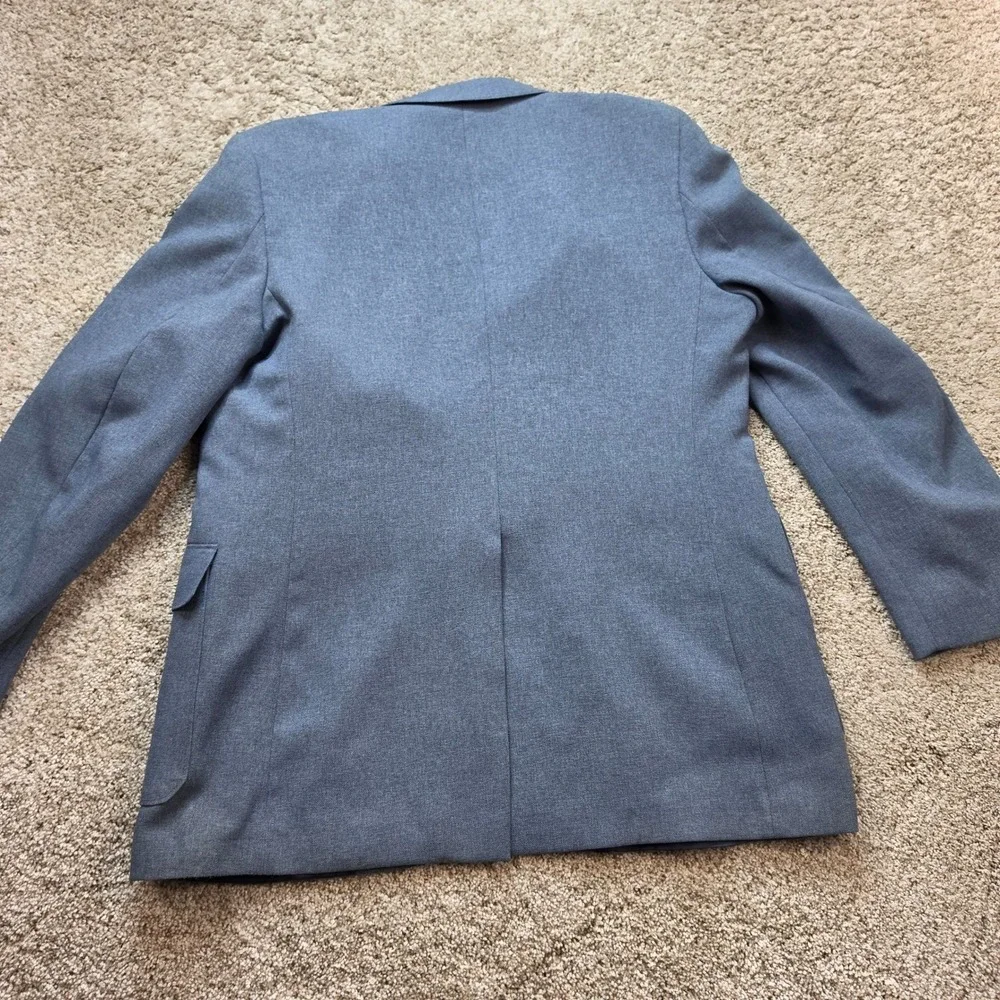 VINTAGE Levis Action Suit Blazer Jacket Mens 44 Grey Blue Two Button Business